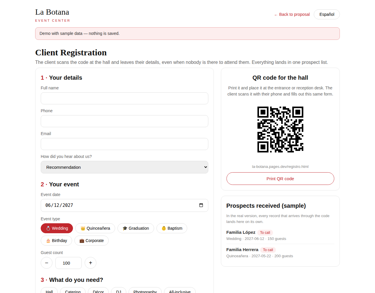 Registration demo